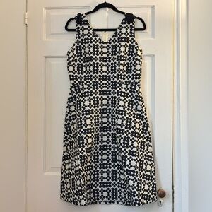 RSVP by Talbots Floral Jacquard V Neck Sleeveless Midi Dress, size 6